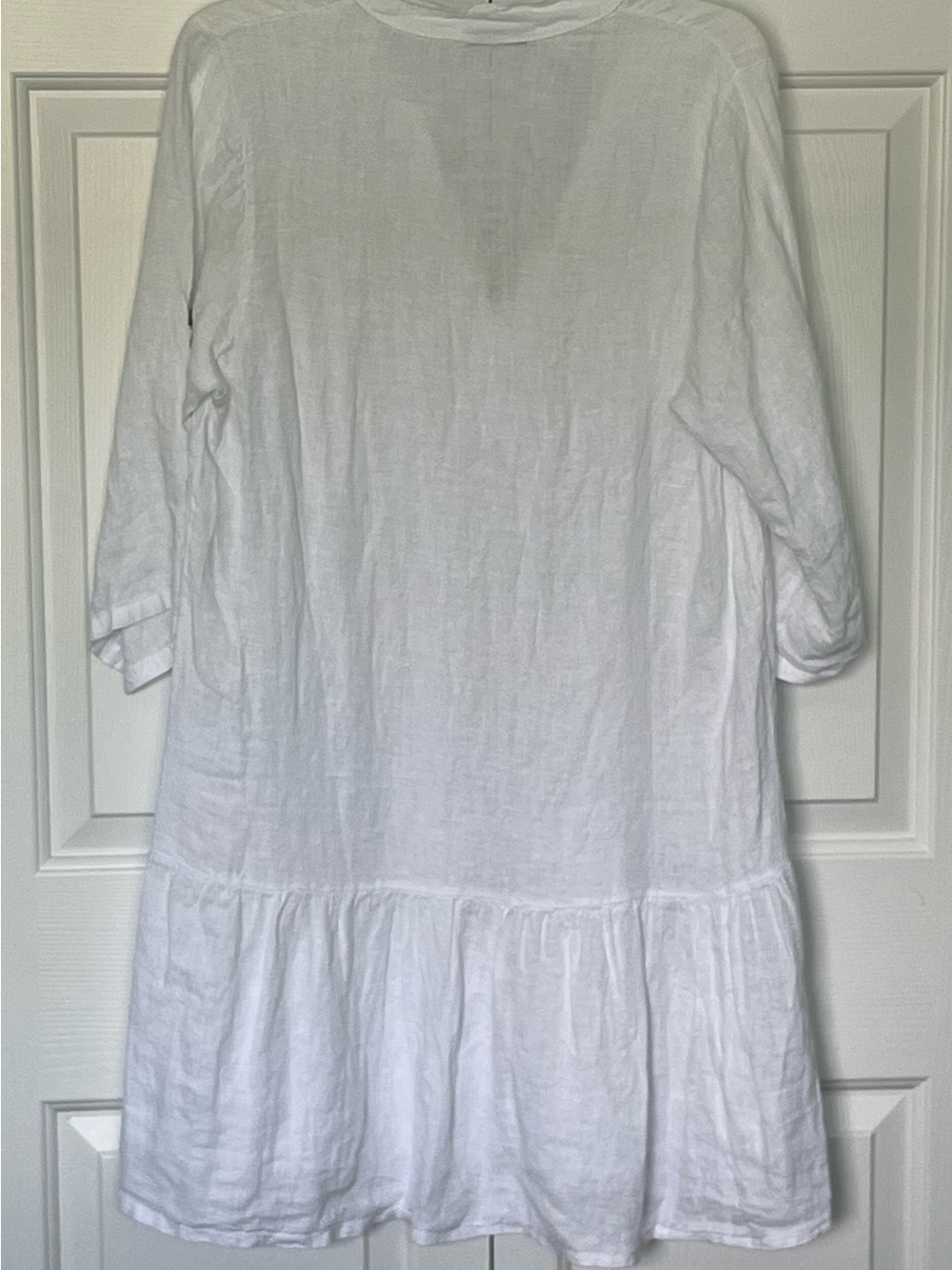 Tempo Paris White 100# Linen Dress - Picture 3 of 7